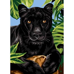 Canevas SEG Panthère au noir profond