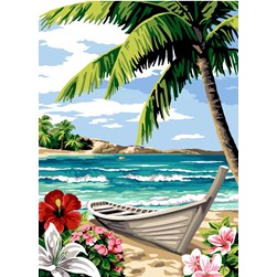 Canevas SEG Une barque au paradis