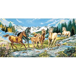 Canevas SEG Le galop des chevaux sur les eaux