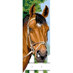 Canevas SEG Cheval à la barrière blanche