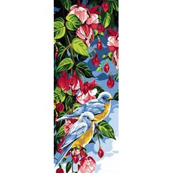 Canevas SEG Duo de mésange dans les fleurs