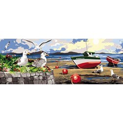 Canevas SEG Une barque à marée basse