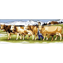 Canevas SEG Le berger et le troupeau de vache
