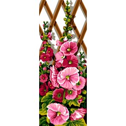 Canevas SEG Roses trémières fleuries