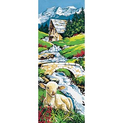 Canevas SEG L'agneau dans la montagne