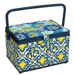 Boites à Couture en tissu SelBack Géométrie Bleue - Rectangle