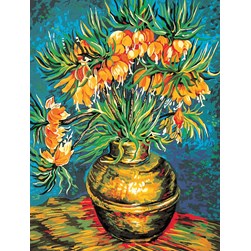 Canevas SEG Fritillaires, couronne impériale dans un vase de c