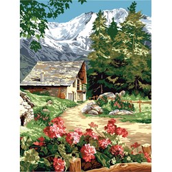 Canevas SEG Le chalet floral montagnard