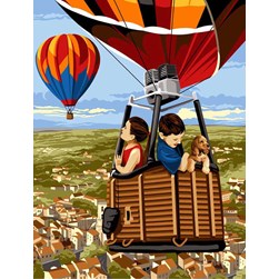 Canevas SEG Des enfants en mongolfière