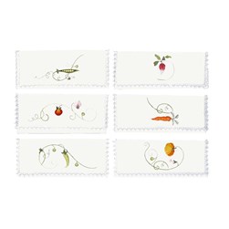 Pochette serviette - Broderie traditionnelle Avila Assortiment de 6 pochettes serviette - petits légu