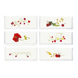 Pochette serviette - Broderie traditionnelle Avila Assortiment de 6 pochettes serviette - fleurs roug