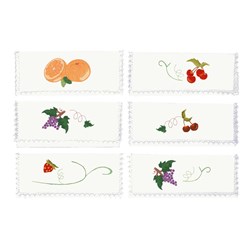Pochette serviette - Broderie traditionnelle Avila Assortiment de 6 pochettes serviette - fruits gour