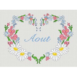 kit Point de croix Anagram Diffusion Cœur fleuri d'aout