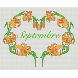 kit Point de croix Anagram Diffusion Cœur fleuri de septembre