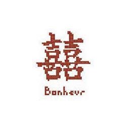 kit Point de croix Aux 4 Points Du Monde Sinogramme de bonheur