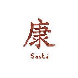 kit Point de croix Aux 4 Points Du Monde Sinogramme de santé