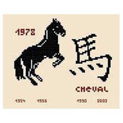 kit Point de croix Aux 4 Points Du Monde Le signe chinois du cheval