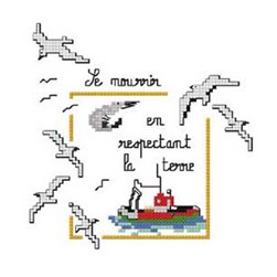 kit Point de croix Aux 4 Points Du Monde Nourrissons nous en respectant la nature