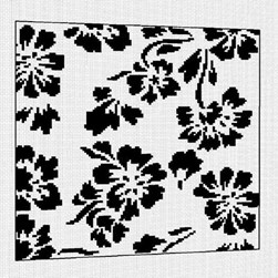 kit Point de croix Aux 4 Points Du Monde Fleurs noirs et blanc modernes