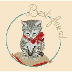 kit Point de croix Aux 4 Points Du Monde Mon chaton mon meilleur ami