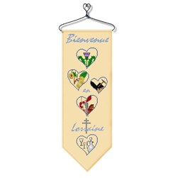 Bannière à broder Aux 4 Points Du Monde Bienvenue en Région Lorraine