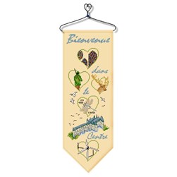 Bannière à broder Aux 4 Points Du Monde Bienvenue en Région Centre