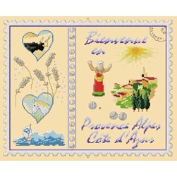 kit Point de croix Aux 4 Points Du Monde Timbre de Provence Alpes Côte d'Azur