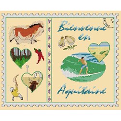 kit Point de croix Aux 4 Points Du Monde Timbre de l'Aquitaine