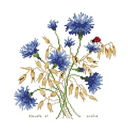 kit Point de croix Aux 4 Points Du Monde L'avoine et les bleuets