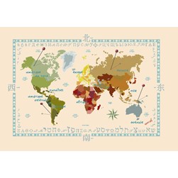 kit Point de croix Aux 4 Points Du Monde La mappemonde de mes voyages