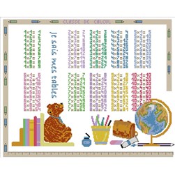 kit Point de croix Aux 4 Points Du Monde Les tables de mathématiques