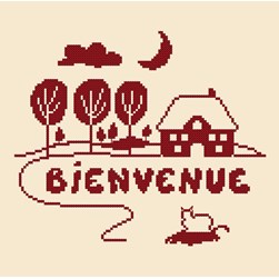 kit Point de croix Aux 4 Points Du Monde Dessin enfantin de bienvenue