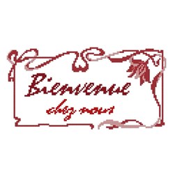 kit Point de croix Aux 4 Points Du Monde Bienvenue chez nous rouge