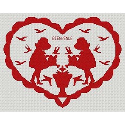 kit Point de croix Anagram Diffusion Les fillettes dans le coeur