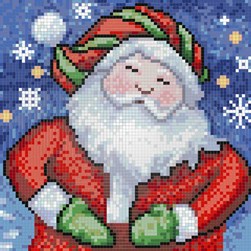 Broderie diamant Diamond Painting Père noël songeur