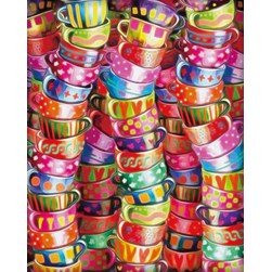 Broderie diamant Diamond Painting Tasses colorées entassées