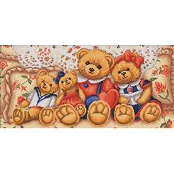 Broderie diamant Diamond Painting Une famille de nounours