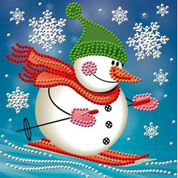 Broderie diamant Diamond Painting Bonhomme de neige au ski
