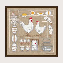 kit Point de croix Le Bonheur Des Dames Les oeufs des poules blanches