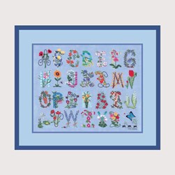 kit Point de croix Le Bonheur Des Dames Les lettres de l'alphabet fleuri