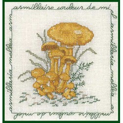 kit Point de croix Le Bonheur Des Dames Les champignons Armillaire miel