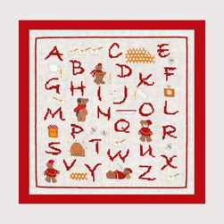 kit Point de croix Le Bonheur Des Dames Abécédaire des oursons rouges