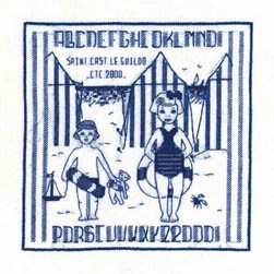 kit Point de croix Le Bonheur Des Dames Les enfants aux bouées St Cast 2000