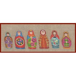 kit Point de croix Le Bonheur Des Dames LEs 6 poupées russes