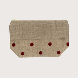 Trousse à broder - Broderie Point de Croix Le Bonheur Des Dames Pois bordeaux sur lin