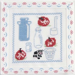 Mini Kit broderie DMC Le bon lait de normandie