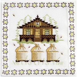 Mini Kit broderie DMC Chalet aux abeilles alpin