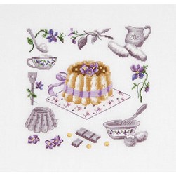kit Point de croix DMC Recette de charlotte à la violette