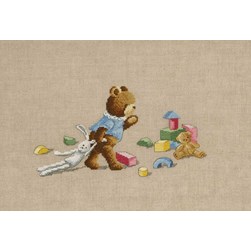 kit Point de croix DMC Les cubes en bois de nounours