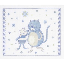 kit Point de croix DMC Mes amis des premiers jours bleu